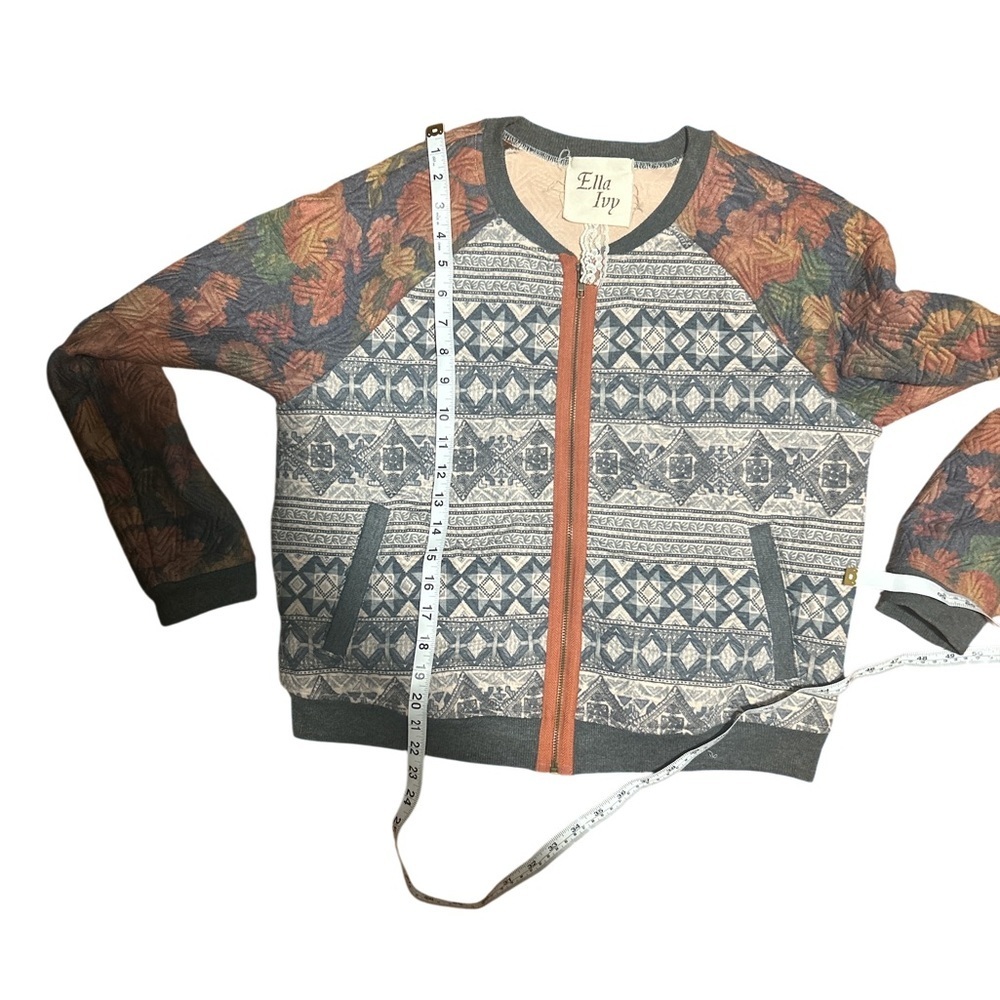 Ella Ivy Quilted Patchwork Zip Cardigan Jacket Bohemian cottagecore - Picture 8 of 9